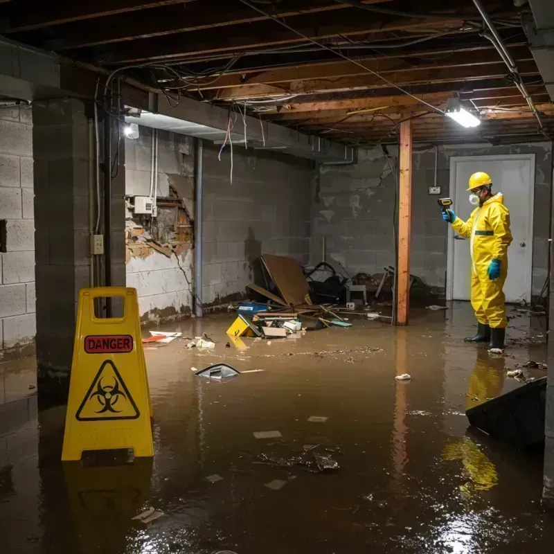 Flooded Basement Electrical Hazard in Monongah, WV Property